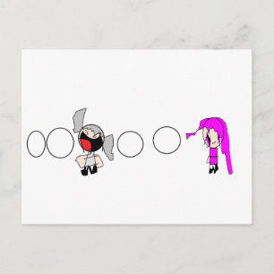 Girlscartoon Postkarte