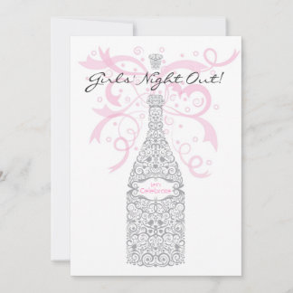 Girls'Night Out Champagne Junggeselinnen-Abschied Einladung