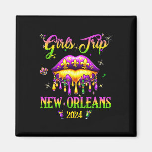 Girls's Trip New Orleans 2024 Mardi Gras Maske Fri Magnet