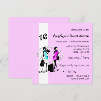 Girly 16. Geburtstag-Modemodelle | Paris Chic Einladung