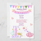 Girly 1and Wonderful Birthday Party Einladung (Vorderseite)