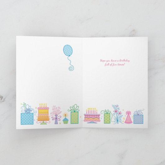 Girly 21. Geburtstagkarte Karte (Innenseite)