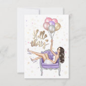 Girly 30. Geburtstags-Party Einladung (Vorderseite)