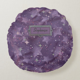 Girly 90s Retro Stars Grunge Rundes Kissen