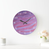 Girly Abstrakt | Weiblich rosa Lila Niedliches Zeb Große Wanduhr (Zuhause)