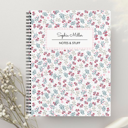 Girly Aesthetic Floral Coquette Notebook Spiral Notizblock