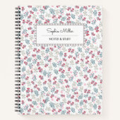 Girly Aesthetic Floral Coquette Notebook Spiral Notizblock (Vorderseite)