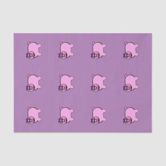 Girly angefülltes Schwein Seidenpapier (Vorderseite)