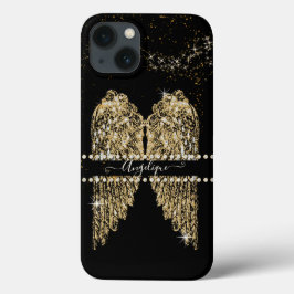 Girly Angel Wings Gold Sparkle Diamond Jewels Chic Case-Mate iPhone Hülle