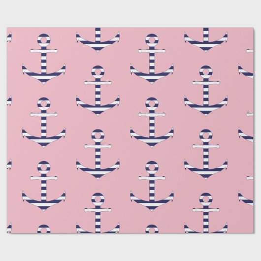 Girly Ankermuster Geschenkpapier (Flach)