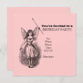 Girly Antique Sprite oder Fee Geburtstag Einladung (Vorne/Hinten)