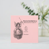 Girly Antique Sprite oder Fee Geburtstag Einladung (Stehend Vorderseite)