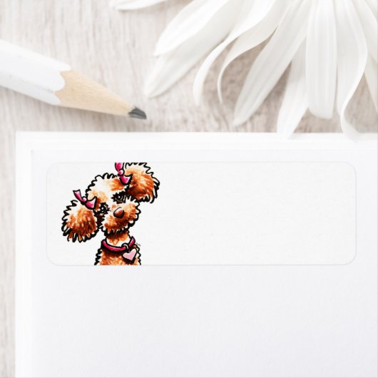 Girly Apricot Poodle Off Leash Art™ (Insitu)