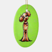 Girly Apricot Poodle Off Leash Art™ Keramik Ornament (Rechts)