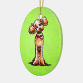 Girly Apricot Poodle Off Leash Art™ Keramik Ornament (Links)
