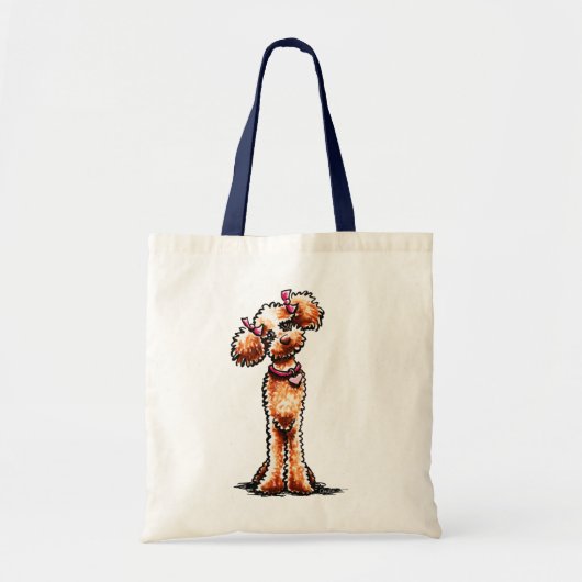 Girly Apricot Poodle Off Leash Art™ Tragetasche (Vorne)