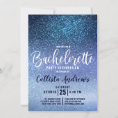 Girly Aqua Baby Blue Triple Glitzer Bachelorette Einladung (Vorderseite)