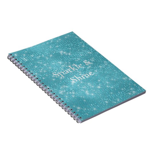 Girly Aqua Blue Glitzy Sparkle Notizblock (Rechte Seite)