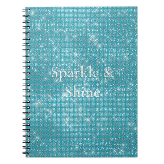 Girly Aqua Blue Glitzy Sparkle Notizblock (Vorderseite)