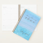 Girly Aqua Blue Ombre mit Monogram Planer (Anzeige)