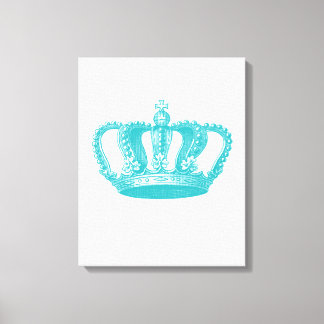 Girly Aqua Blue Vintag Crown Leinwanddruck