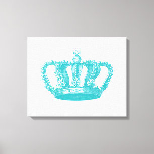 Girly Aqua Blue Vintag Crown Leinwanddruck