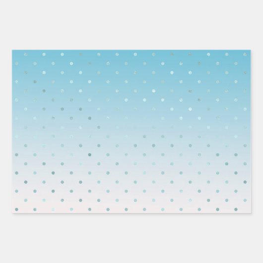 Girly Aqua Glam Dots Geschenkpapier Set (Vorderseite)