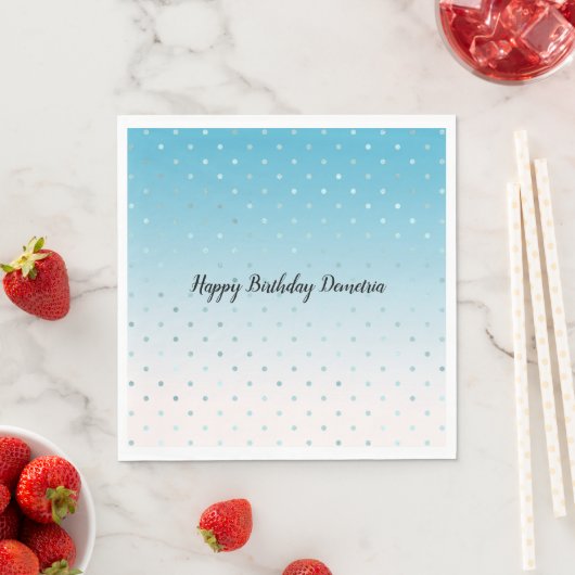 Girly Aqua Glam Dots Serviette (Beispiel)