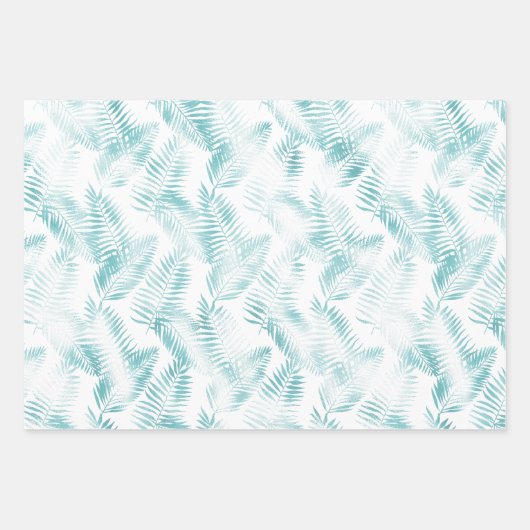 Girly Aqua Glam Tropical Ananas Ombre Geschenkpapier Set (Vorderseite 3)