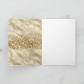 Girly Aqua Gold Confetti Glitzer Unicorn Karte (Innenseite)