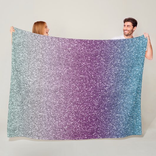 Girly Aqua Lila Mint Pink Glitzer ombre Fleecedecke (Beispiel)
