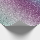 Girly Aqua Lila Mint Pink Glitzer ombre Geschenkpapier (Ecke)