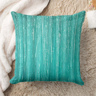 Girly Aqua Mint Glam Glitzy Tinsel Streifen Kissen