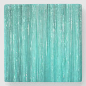 Girly Aqua Mint Glam Glitzy Tinsel Streifen Steinuntersetzer (Vorderseite)