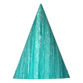 Girly Aqua Mint Glam Tinsel Streifen Partyhütchen (Vorderseite)