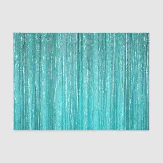 Girly Aqua Mint Glam Tinsel Streifen Seidenpapier (Vorderseite)