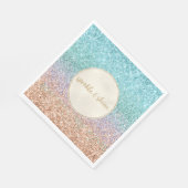 Girly Aqua Peach Gold Lila Minze Meerjungfrau Glit Serviette (Ecke)