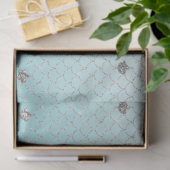 Girly Aqua Silver Glitzer Sparkle Meerjungfrau Seidenpapier (Geschenk)