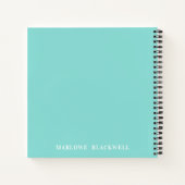Girly Aquamarin Blue Gray Monogram Calligraphy Notizblock (Rückseite)