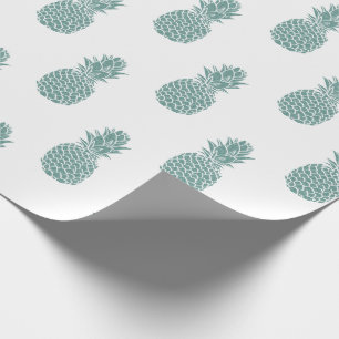 Girly Aquamarin Glitzer Ananas Muster Geschenkpapier