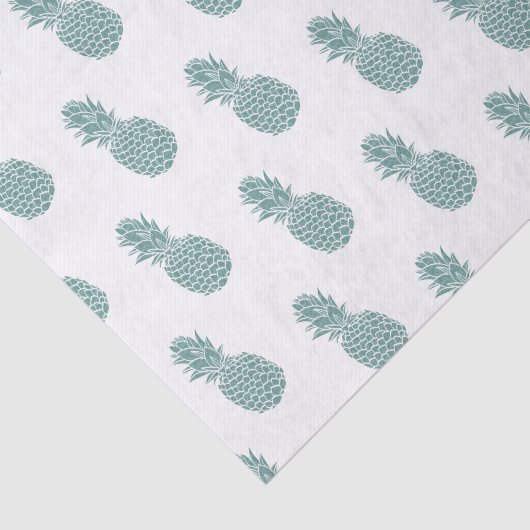 Girly Aquamarin Glitzer Ananas Muster Seidenpapier (Ausschnitt)