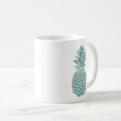Girly Aquamarin Glitzer Ananas Sparkle Kaffeetasse (VorderseiteRechts)