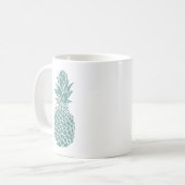 Girly Aquamarin Glitzer Ananas Sparkle Kaffeetasse (Vorderseite Links)
