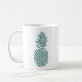 Girly Aquamarin Glitzer Ananas Sparkle Kaffeetasse (Links)