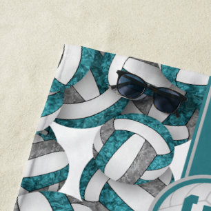 Girly aquamarin Graue Volleyballmannschaft - Gaben Strandtuch