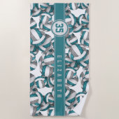 Girly aquamarin Graue Volleyballmannschaft - Gaben Strandtuch (Vorderseite)