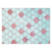 Girly Aquamarin Pink Glitzer Wasserfarbe Meerjungf Tischdecke (Vorderseite (Horizontal))