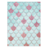Girly Aquamarin Pink Glitzer Wasserfarbe Meerjungf Tischdecke (Vorderseite)
