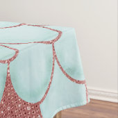 Girly Aquamarin Pink Glitzer Wasserfarbe Meerjungf Tischdecke (Beispiel)