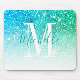 Girly aquamarines Aqua-blauer Mousepad